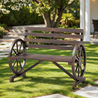 BEALIFE WR219 Banc de jardin vintage 2 places, banc de jardin résistant aux intempéries en bois d'épicéa pour le jardin