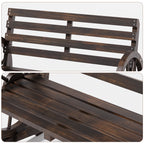 BEALIFE WR219 Banc de jardin vintage 2 places, banc de jardin résistant aux intempéries en bois d'épicéa pour le jardin