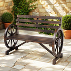 BEALIFE WR219 Banc de jardin vintage 2 places, banc de jardin résistant aux intempéries en bois d'épicéa pour le jardin