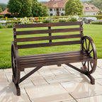 BEALIFE WR219 Banc de jardin vintage 2 places, banc de jardin résistant aux intempéries en bois d'épicéa pour le jardin